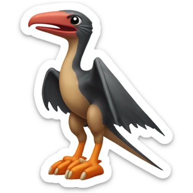 Pterodactyl wearing snow boots, and an eyepatch sticker