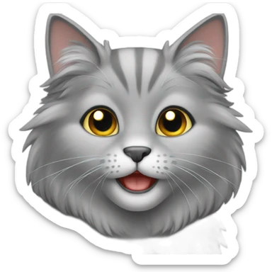 lovely gray cat with long furr sticker