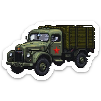 ZIL 130 truck, vintage Russian military truck sticker