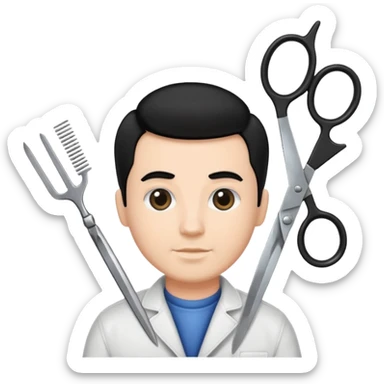 barber shop, scissors & comb. sticker