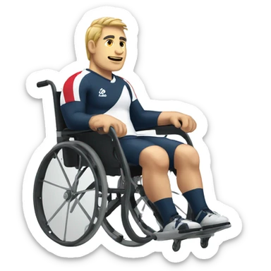 A rugby player in a wheelchair sticker