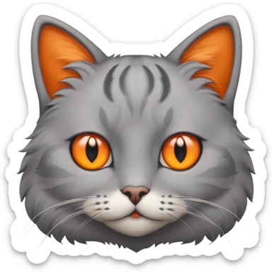 a gray cat with eyes on its FOREHEAD sticker