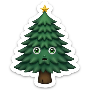 sapin avec deux gros yeux noirs sticker