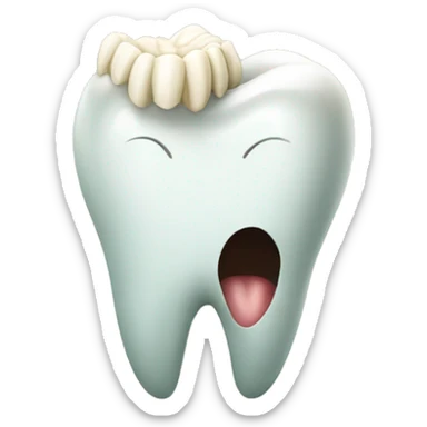 a fairy tooth holding a tooth sticker