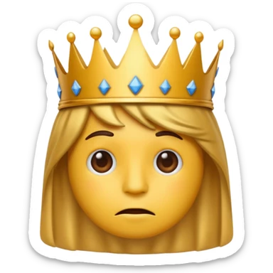 Tired emoji wearing a king’s crown sticker