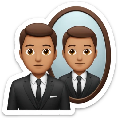 the man with the opposite view in the mirror sticker