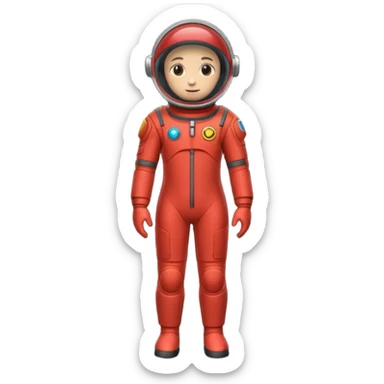 Make a red space suit with know arms sticker