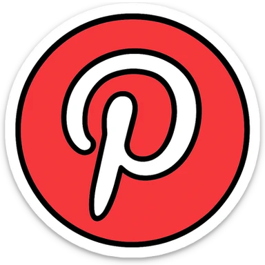 Pinterest logo color outline icon clear recognizable red outline white fill sticker