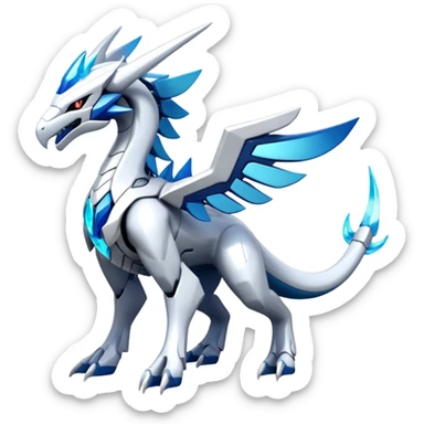 Modern Futuristic Kyurem-reshiram-dialga-Suicune-hybrid, full body sticker