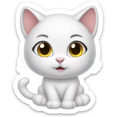 Kitty combing her hair  sticker