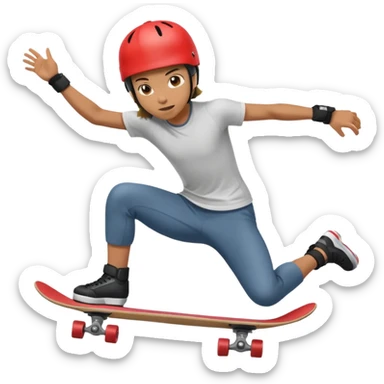 Skater doing kick push sticker