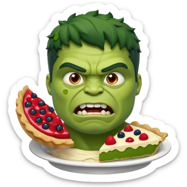 hulk levando torta na cara sticker