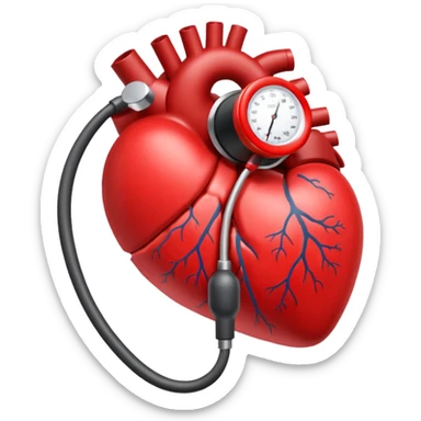 blood pressure cuff squeezing heart sticker