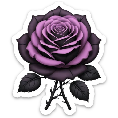 pastel goth black rose sticker