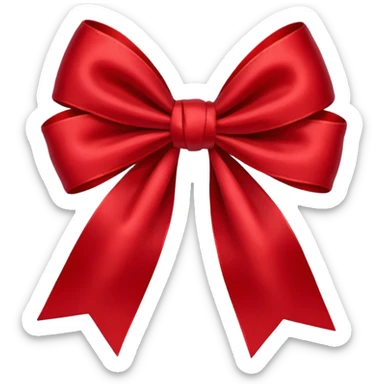 crimson red bow sticker