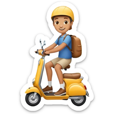 riding a scooter sticker