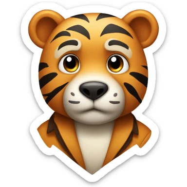 a dull, cute and classy bear but looks like a tiger sticker