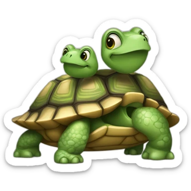 Una pareja de tortugas haciendo cosas cotidianas sticker