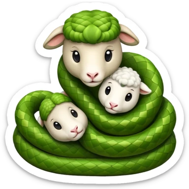 Snake. Hugs. Lamb.  sticker