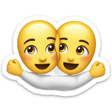 2 tears of joy emojis hugging each other  sticker