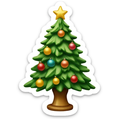 Vintage Christmas tree sticker