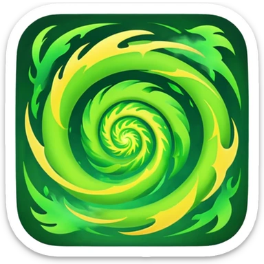 green fire in flat ancient  sticker