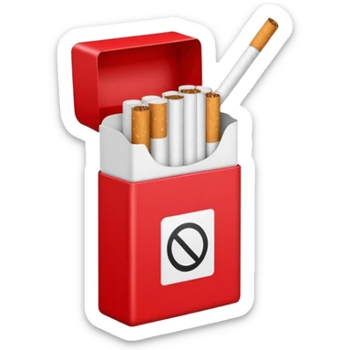 Red pack of cigarettes sticker
