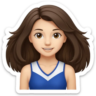 skinny white happy long haired brunette girl cheerleader sticker
