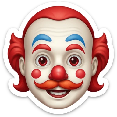 Clown with moustache sticker