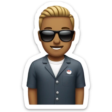 Barber with sunglasses  sticker