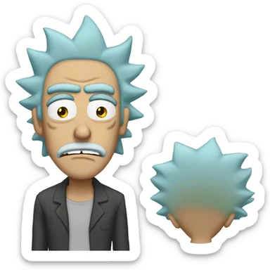 Rick Sanchez with a unibrow sticker