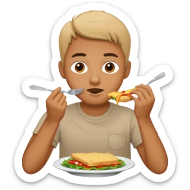 someone eating lunch sticker