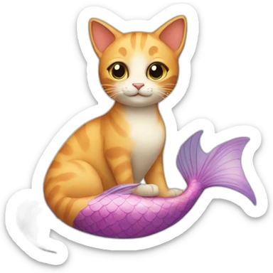 Cat with a mermaid tail sticker