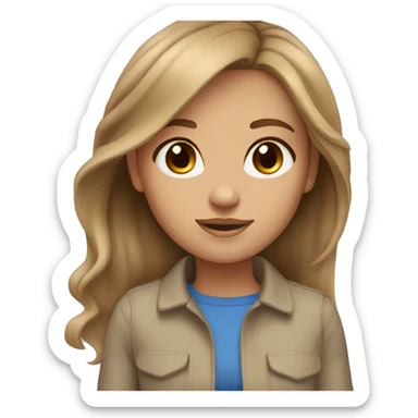 stunning tan girl light brown hair blue eyes sticker