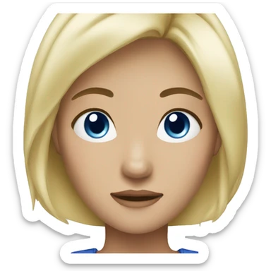 Woman Blonde asian blue eyes  sticker