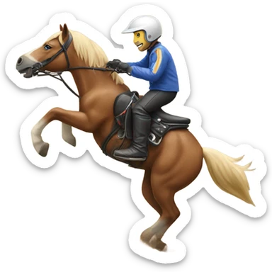 Horse on dirt bike sticker