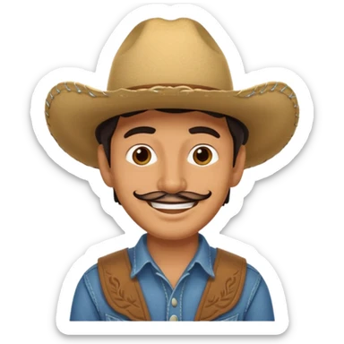 Smiling Mexican man with cow boy hat  sticker