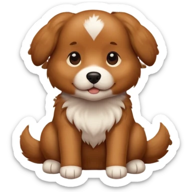 Make a cute brown dog i a carpet sticker