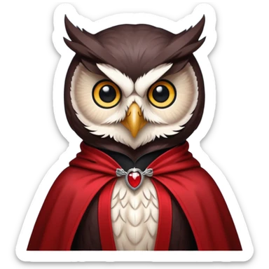owl vampire in red collar cloak sticker