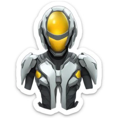 futuristic armored Omega Energy boots radiating omega energy sticker