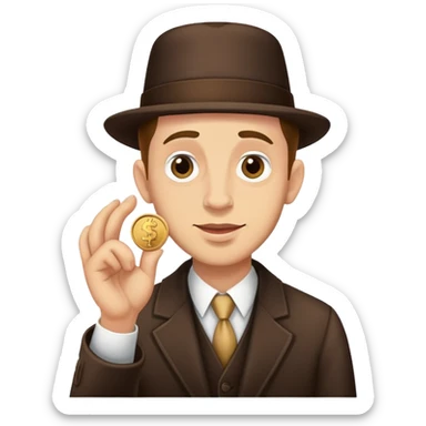 Jewish man pinching a penny sticker