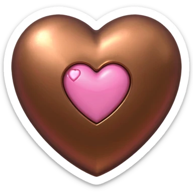 bronze heart with a pink mini heart inside of it  sticker