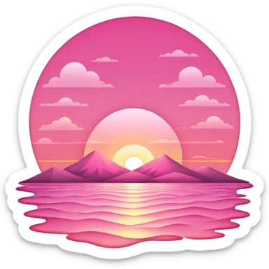 Pink sunset sticker