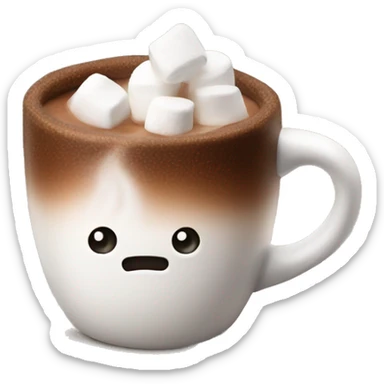 Hot coco with a marshmallow  sticker