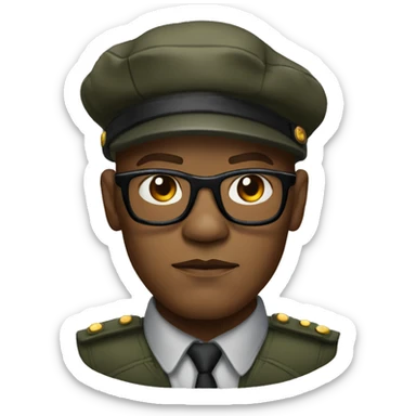 bald samuel l jackson serious wearing shirt and beret sticker