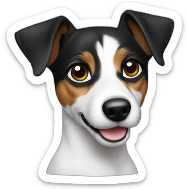Jack russel black and white sticker