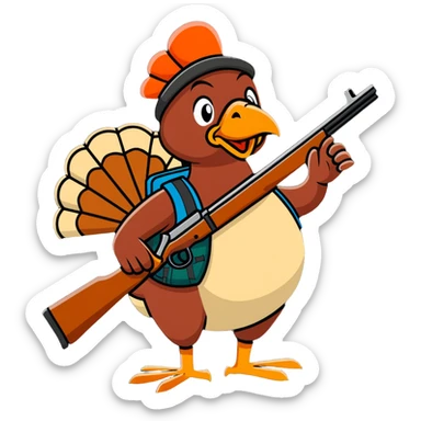 Turkey with a hunting rifle sticker