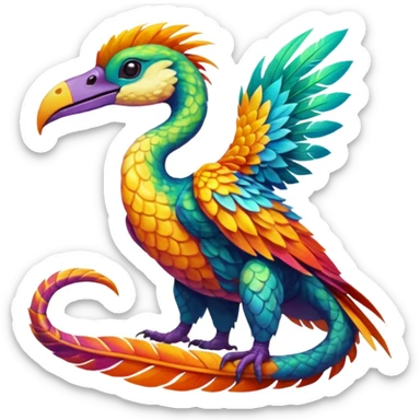 Tropical Exotic Fakémon-fantasy-creature, full body sticker