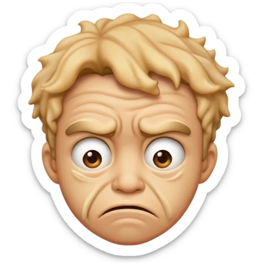 a person scrunching up their face in disgust  sticker