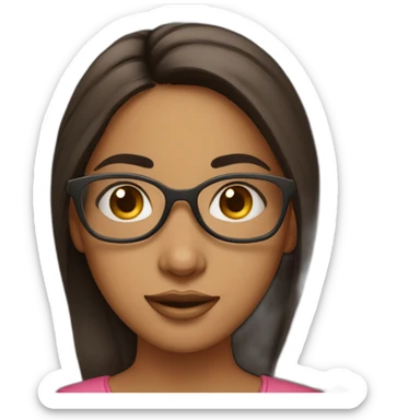 Punjabi girl with bindi dot on forehead and glasses sticker
